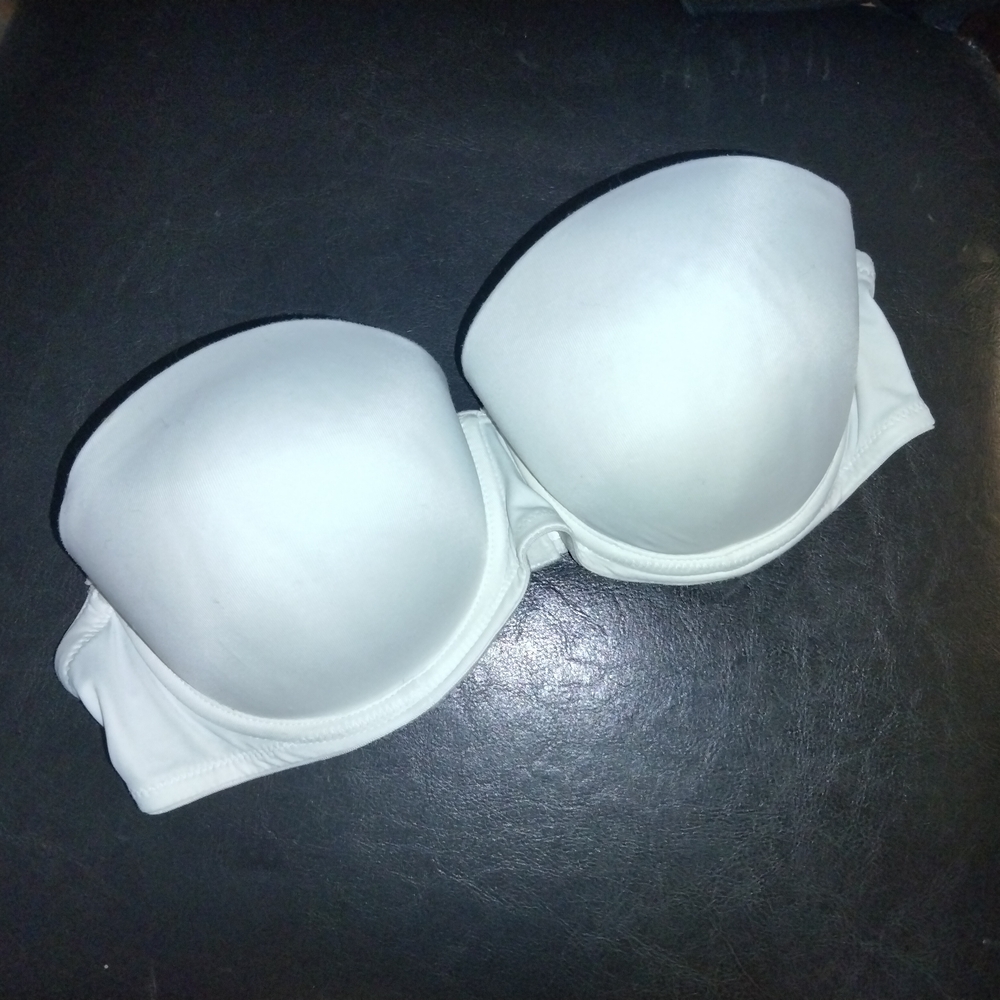 PINK Victoria's Secret White Strapless Bra 34C